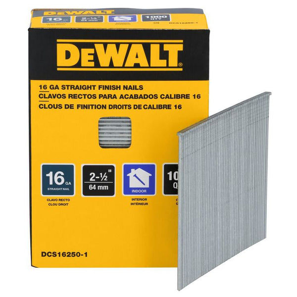 DEWALT 2-1/2 in. x 16-Gauge Finish Nails (1000-Pack)