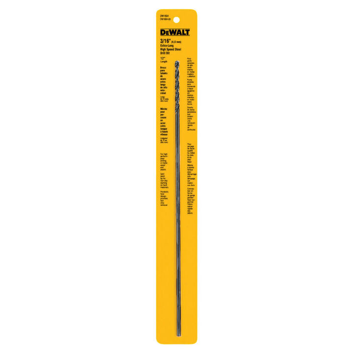 DEWALT 3/16 in. x 12 in. Black and Gold Twist Drill Bit
