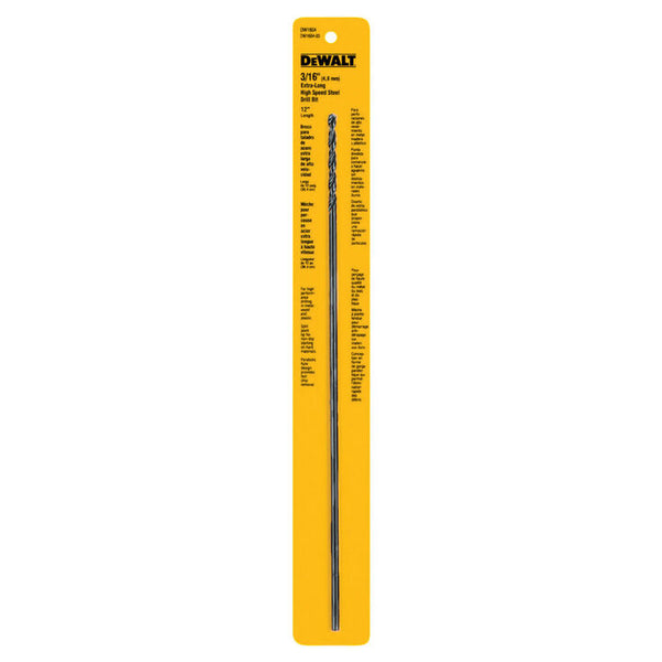 DEWALT 3/16 in. x 12 in. Black and Gold Twist Drill Bit