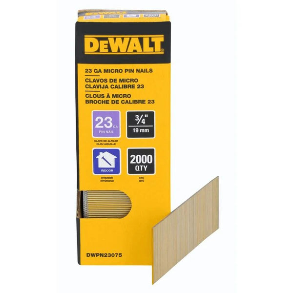 DEWALT 3/4 in. x 23-Gauge Bright Finish Pin Nails (2000-Pack)