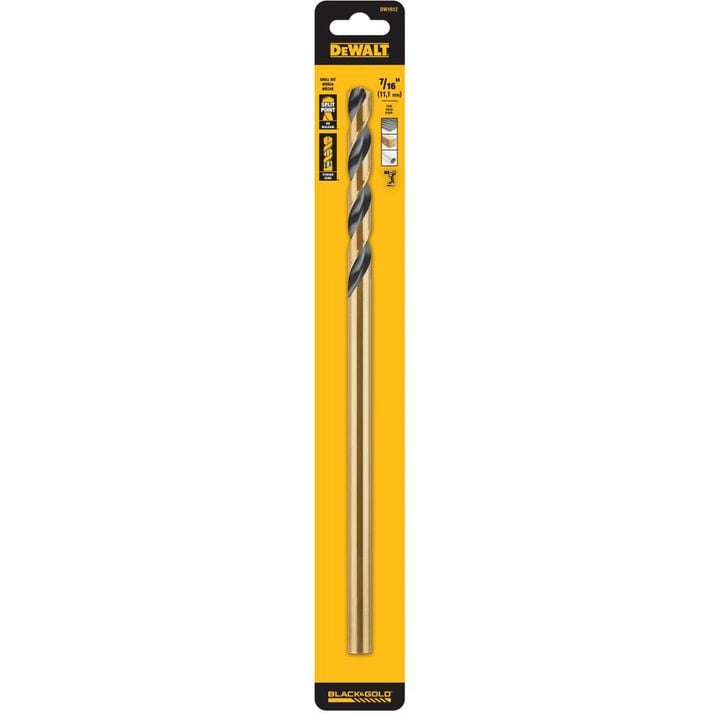 DEWALT 7/16 in. x 12 in. Black and Gold Drill Bit