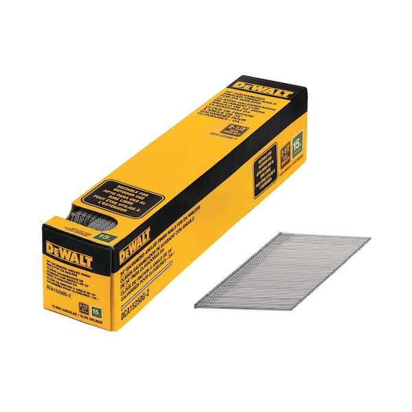 DEWALT 2-1/2 in. x 15-Gauge Hot Galvanized Angled Finish Nails (2500-Pack)