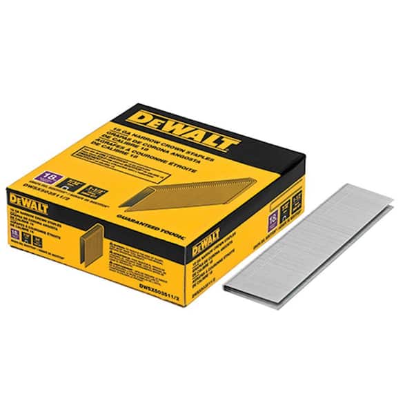 DEWALT 1-1/2 in. x 7/32 in. 18-Gauge Glue Collated Bright Steel Staples (3000-Pack)