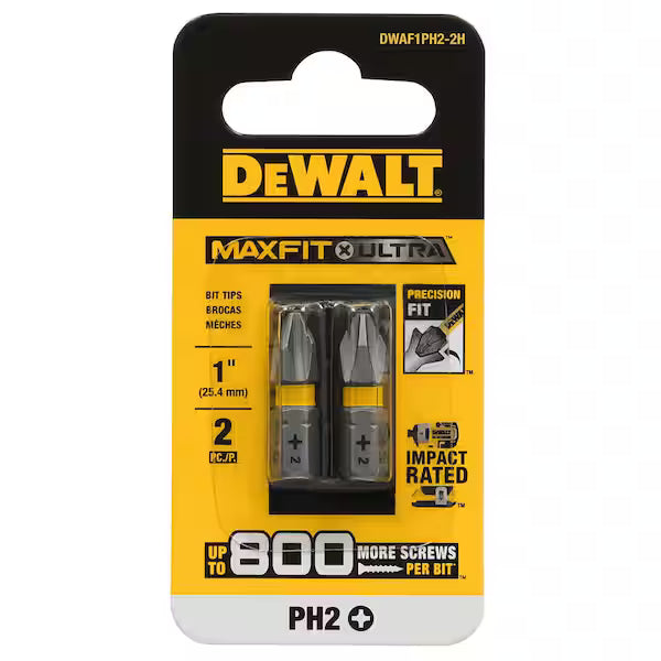 DEWALT MAXFIT ULTRA 1 in. Phillips 2 Steel Screwdriving Bits (2-Pack)