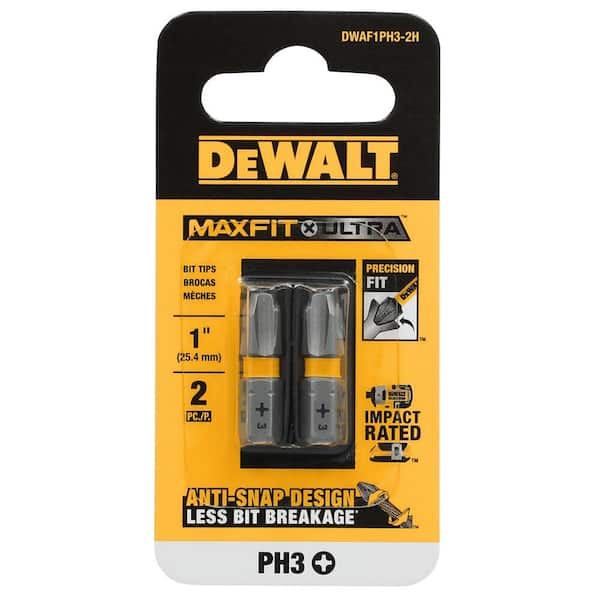 DEWALT MAXFIT ULTRA 1 in. Phillips 3 Steel Screwdriving Bits (2-Pack)