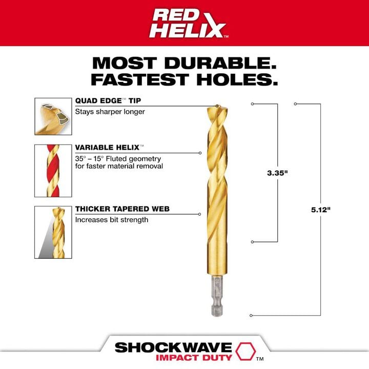 Milwaukee SHOCKWAVE 1/2 in. Titanium Twist Drill Bit