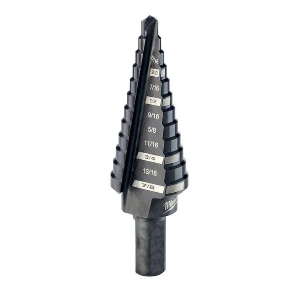 Milwaukee 3/16 in. - 7/8 in. Black Oxide Step Drill Bit (12-Steps)