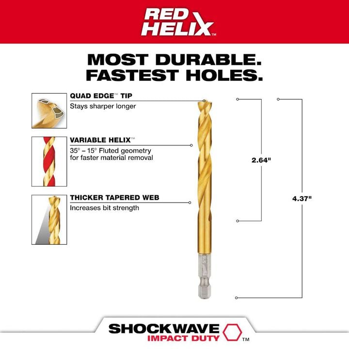 Milwaukee SHOCKWAVE 5/16 in. Titanium Twist Drill Bit