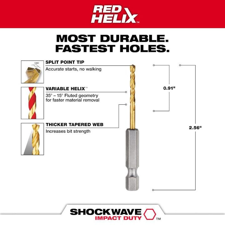 Milwaukee SHOCKWAVE 7/64 in. Titanium Twist Drill Bit