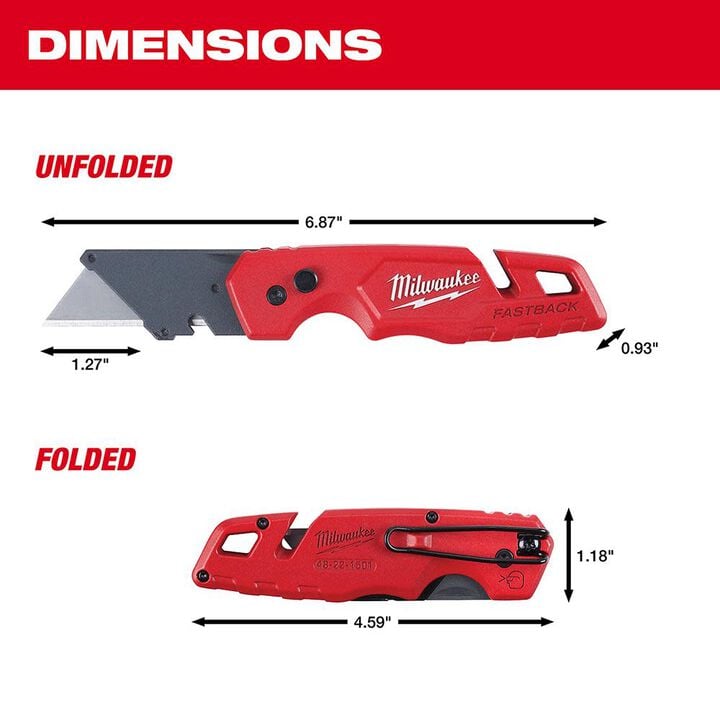 Milwaukee FASTBACK Folding Utility Knife with General Purpose Blade