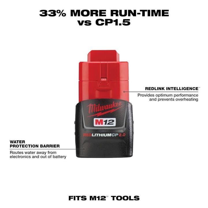 Milwaukee M12 12-Volt Lithium-Ion 2.0 Ah Compact Battery Pack