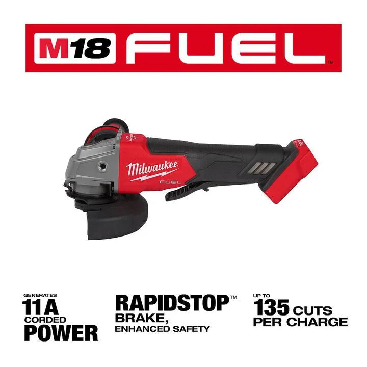 Milwaukee M18 18V Lithium-Ion Brushless Cordless 4-1/2 in./5 in. Grinder w/Paddle Switch (Tool-Only)