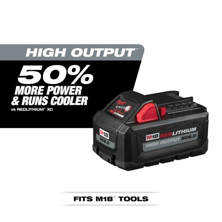 Milwaukee M18 18-Volt Lithium-Ion High Output 6.0Ah Battery Pack (2-Pack)