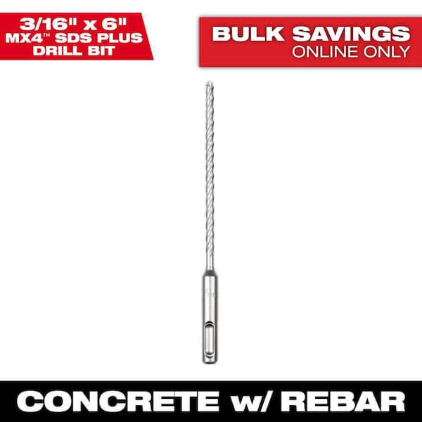 Milwaukee 3/16 in. x 6 in. 4-Cutter SDS-PLUS Carbide Drill Bit