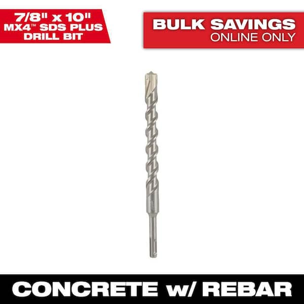 Milwaukee 7/8 in. x 10 in. 4-Cutter SDS-PLUS Carbide Drill Bit