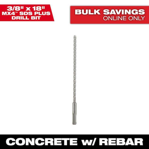 Milwaukee 3/8 in. x 18 in. 4-Cutter SDS-PLUS Carbide Drill Bit