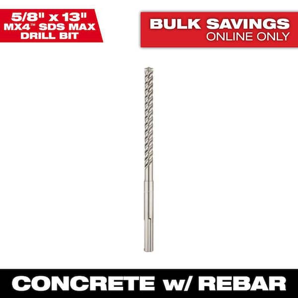 Milwaukee 5/8 in. x 13 in. 4-Cutter SDS-MAX Carbide Drill Bit