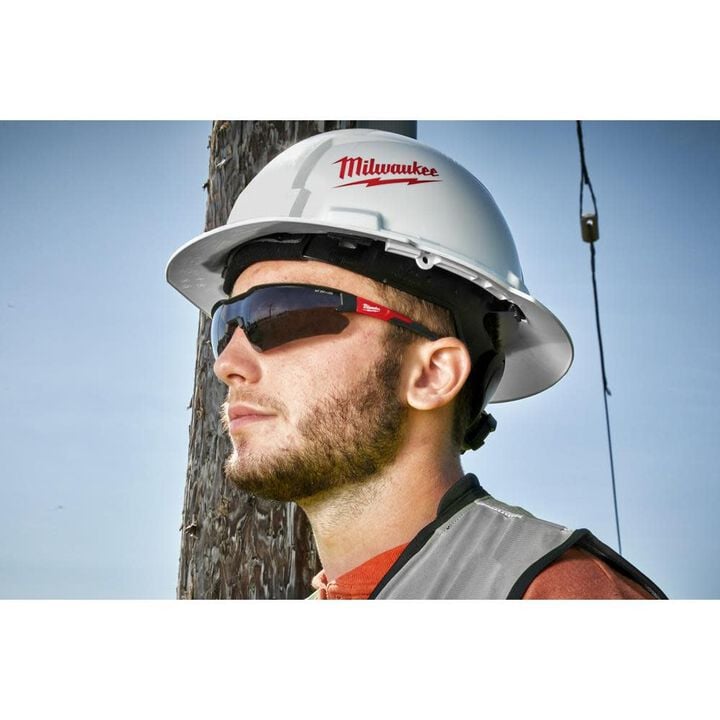 Milwaukee Safety Glasses Tinted Lens Black/Red Frame