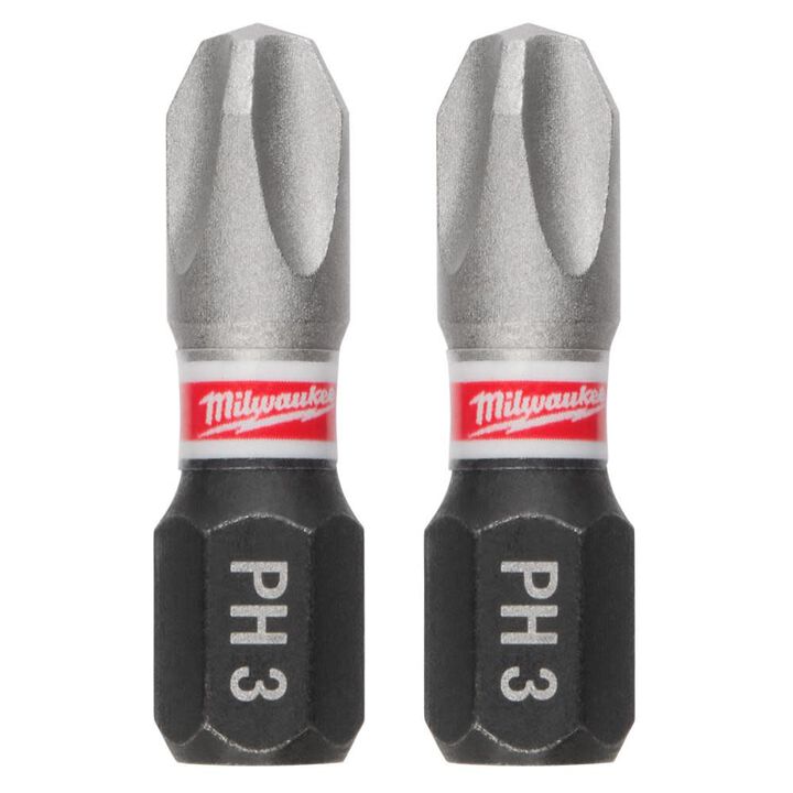 Milwaukee SHOCKWAVE Impact Duty 1 in. Phillips Alloy Steel Insert Bit (2-Pack)