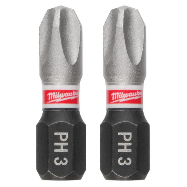 Milwaukee SHOCKWAVE Impact Duty 1 in. Phillips Alloy Steel Insert Bit (2-Pack)