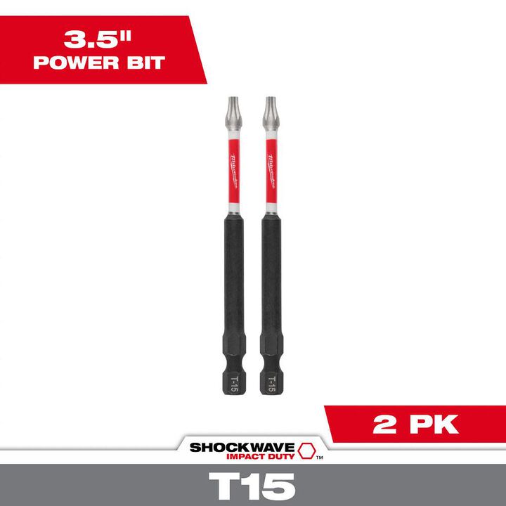 Milwaukee SHOCKWAVE 3-1/2 in. T15 Bits (2-Pack)