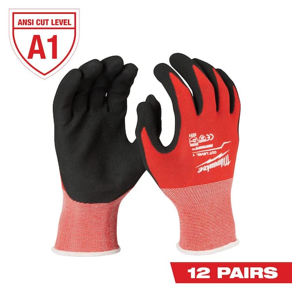 Milwaukee Cut Level 1 Nitrile Dipped Gloves X-Large (12-Pack)