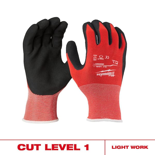 Milwaukee X-Large Red Nitrile Level 1 Cut Resistant Dipped Work Gloves